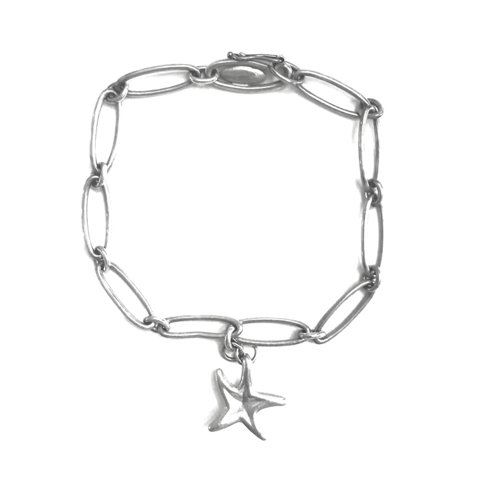 Tiffany & Co. 925 Silver Elsa Perretti Starfish Oval Link Bracelet 7 1/4” OBO - Picture 2 of 8